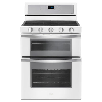 Whirlpool 30" Freestanding Gas Range with 5 Sealed Burners & 6.0 Cu. Ft. Double Oven - White Ice | WGG745S0FH
