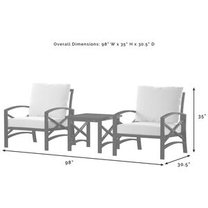 Crosley Kaplan Oil Rubbed Bronze 3 PC Outdoor Metal Armchair Set - Oatmeal, , hires