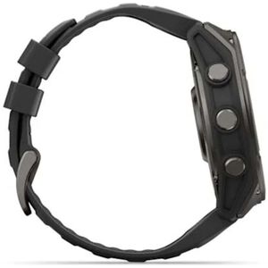Garmin fenix 9 51 mm, AMOLED Smart Watch - Carbon Gray DLC Titanium with Black Silicone Band, , hires