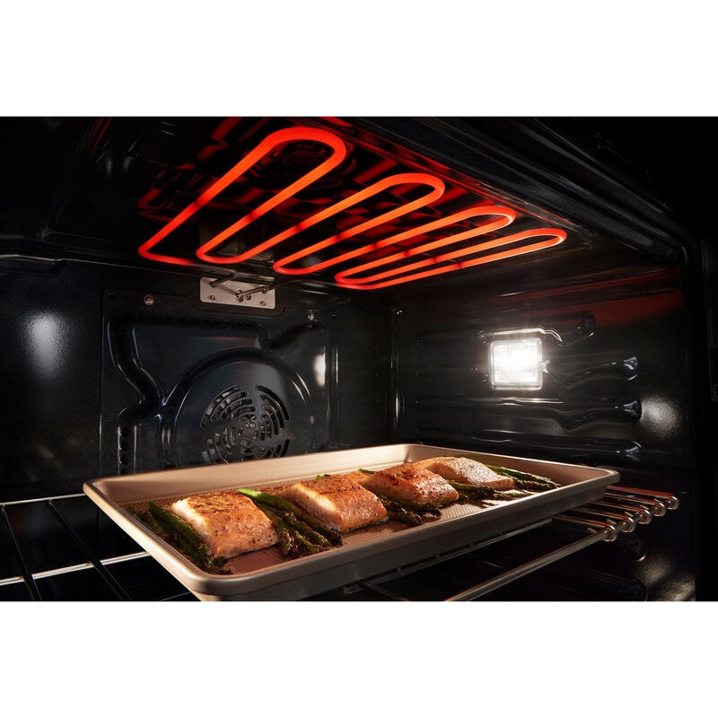 Maytag 30 in. 10 cu. ft. Front Control Electric Double Wall Oven with True European Convection - Fingerprint Resistant Stainless Steel, , hires