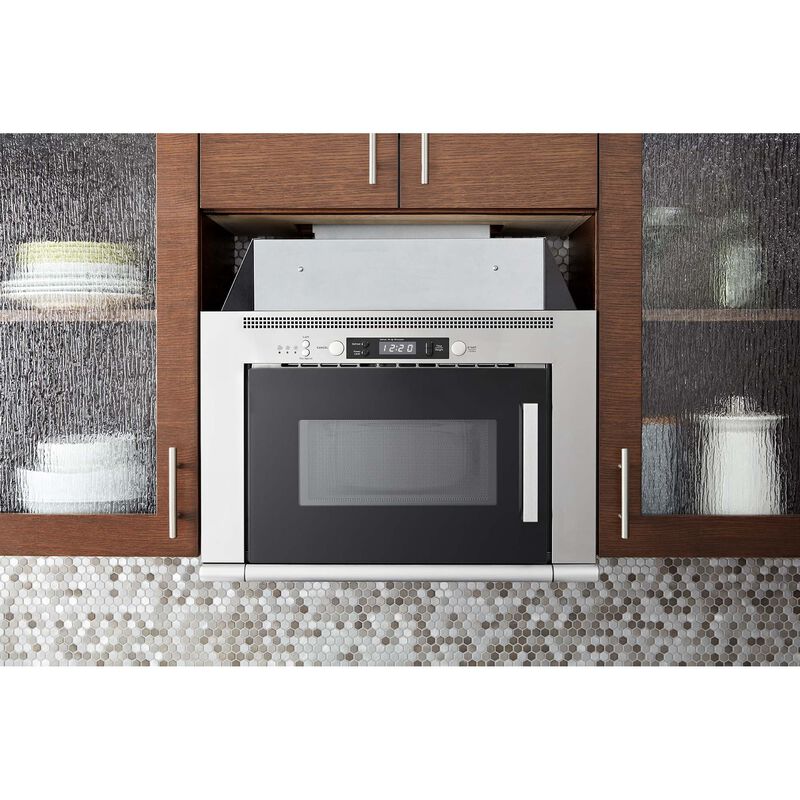 Whirlpool 24 in. 0.8 cu. ft. Over-the-Range Space-Saving Microwave Hood Combination with 4 Power Levels & 330 CFM - Heritage Stainless Steel, , hires