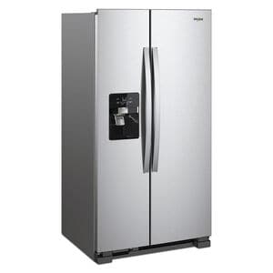 Whirlpool 36 in. 24.5 cu. ft. Side by Side Refrigerator with Ice & Water Dispenser - Fingerprint Resistant Stainless Steel, Stainless Steel, hires