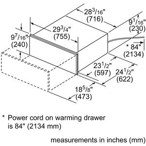 Bosch 500 Series 30 in. 2.2 cu. ft. Warming Drawer - Stainless Steel, , hires