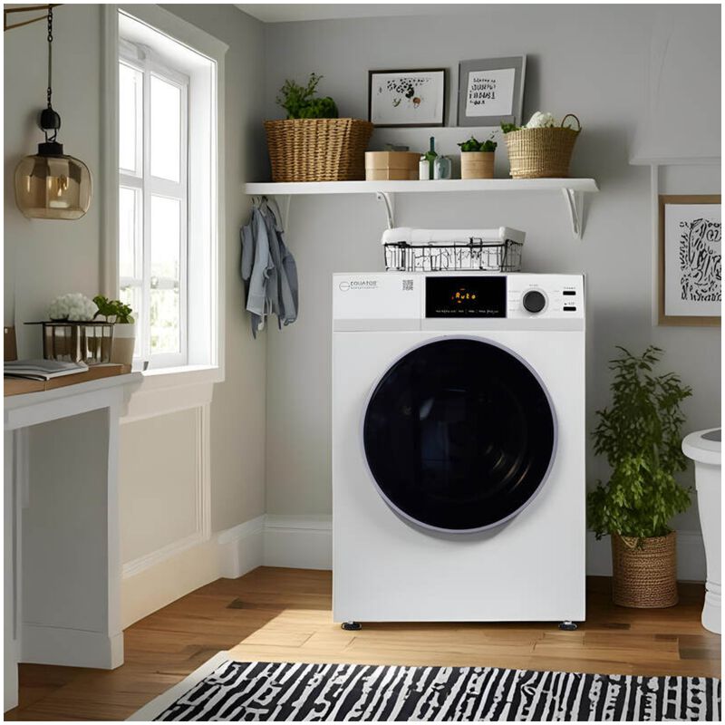 Equator Deluxe 24 in. 4.0 cu. ft. Stackable Electric Dryer with Sensor Dry, Sanitize & Steam Cycle - White, , hires