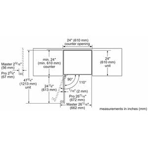 Thermador 24 in. 5.2 cu. ft. Left-Hinged Built-In Undercounter Refrigerator with Masterpiece handle - Stainless Steel, , hires
