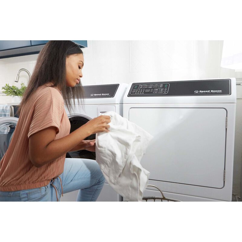 Speed Queen 27 in. 3.5 cu. ft. Front Load Washer with Pet Plus Flea Cycle & Sanitize with Oxi - White RIGHT DOOR HINGE (not reversible), White, hires