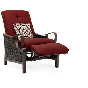 Hanover Ventura Patio Furniture Luxury Recliner - Crimson Red, , hires