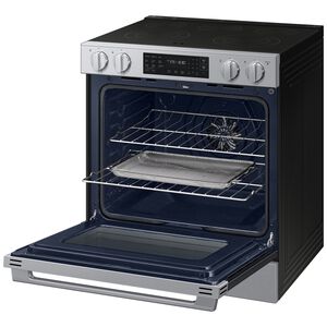 Samsung Bespoke 30 in. 6.3 cu. ft. Smart Air-Fry Standard Convection Slide-In Electric Range with Radiant Burners - Stainless Steel, , hires