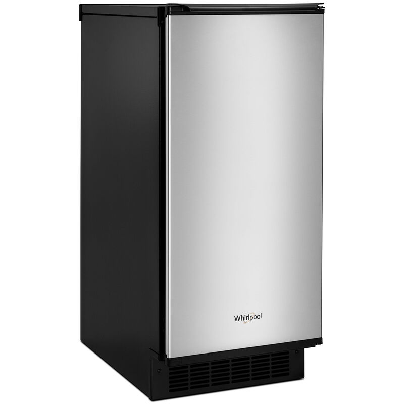 Whirlpool 15 in. Ice Maker with 25 Lbs. Ice Storage Capacity, Self- Cleaning Cycle, Clear Ice Technology & Digital Control - Fingerprint Resistant Stainless Steel, Stainless Steel, hires