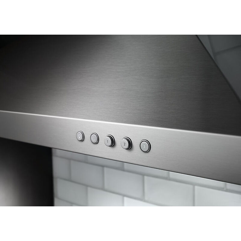 KitchenAid 36 in. Convertible Chimney Style Range Hood with 400 CFM, 3 Fan Speeds & 2 LED Lights - Stainless Steel, , hires
