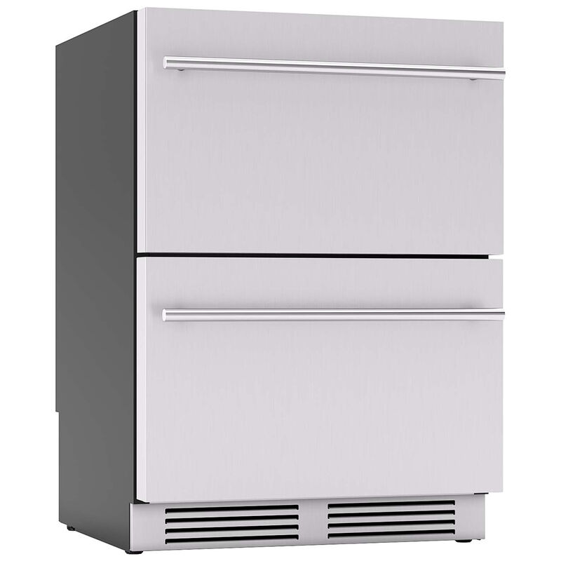 Zephyr Presrv Series 24 in. 5.4 cu. ft. Double Refrigerator Drawers - Stainless Steel, , hires