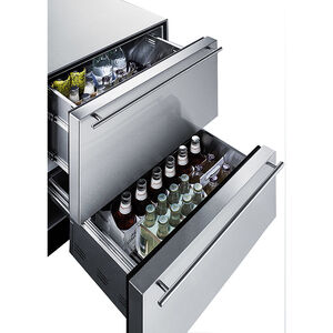 Summit 24 in. 3.0 cu. ft. Double Refrigerator Drawers - Stainless Steel, , hires