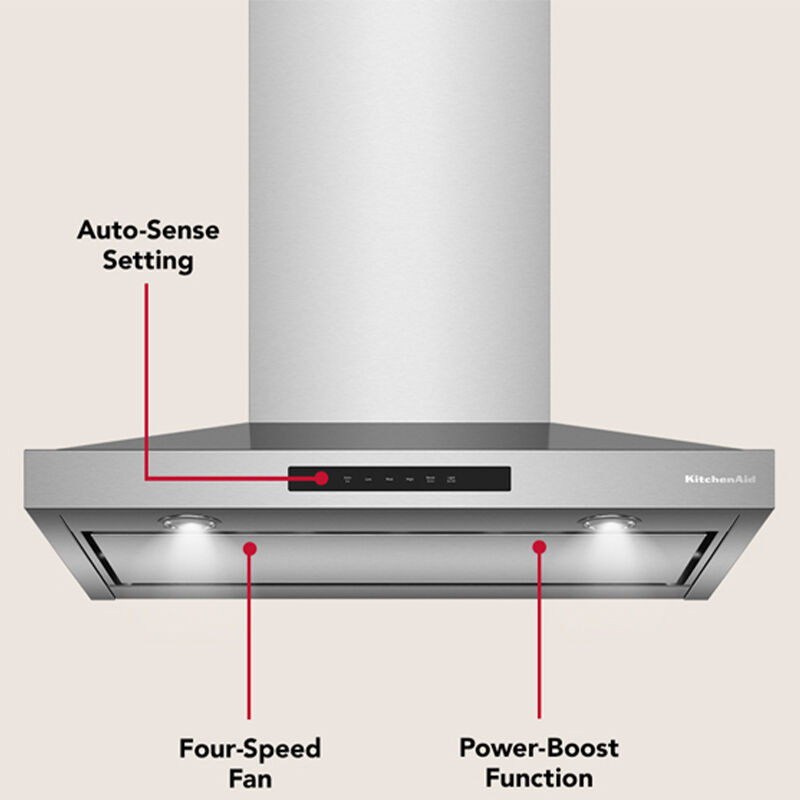 KitchenAid 30 in. Convertible Chimney Style Range Hood with 400