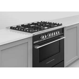 Fisher & Paykel Series 7 36 in. 4.9 cu. ft. Standard Convection Gas Range with 5 Sealed Burners - Black, , hires