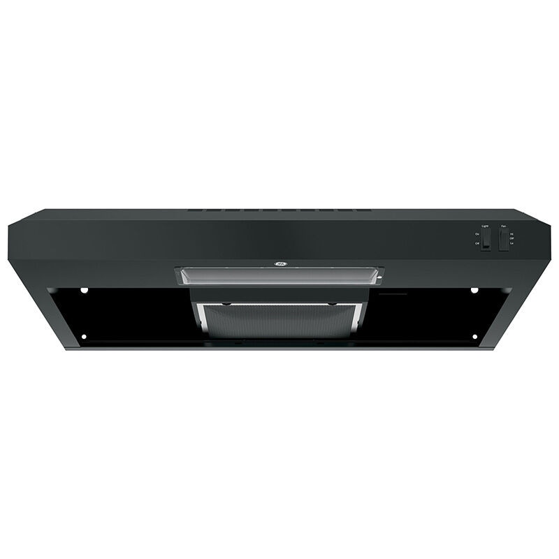 GE 30 in. Standard Style Range Hood with 2 Speed Settings, 200 CFM & 1 Incandescent Light - Black, , hires
