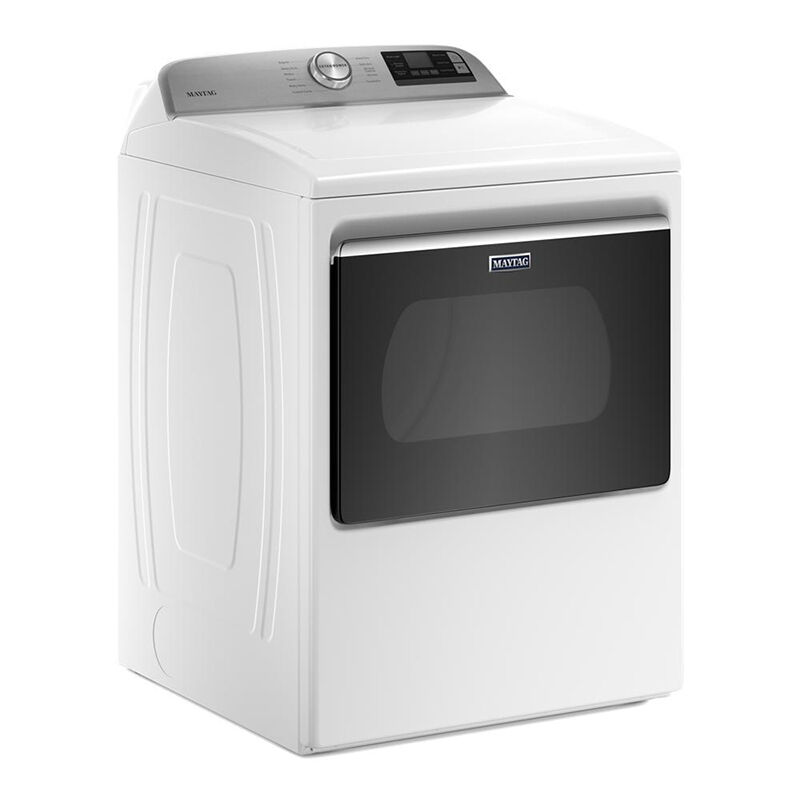 Maytag 27 in. 7.4 cu. ft. Front Loading Electric Dryer with 11 Dryer Programs, 4 Dry Options, Wrinkle Care & Sensor Dry - White, White, hires