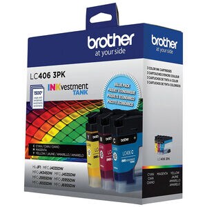 Brother - LC406 3PK 3-Pack INKvestment Tank Ink Cartridges - Cyan/Magenta/Yellow, , hires