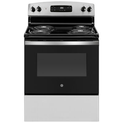 GE 30 in. 5 cu. ft. Electric Range with Coil Burners - Stainless Steel | JBS360RTSS