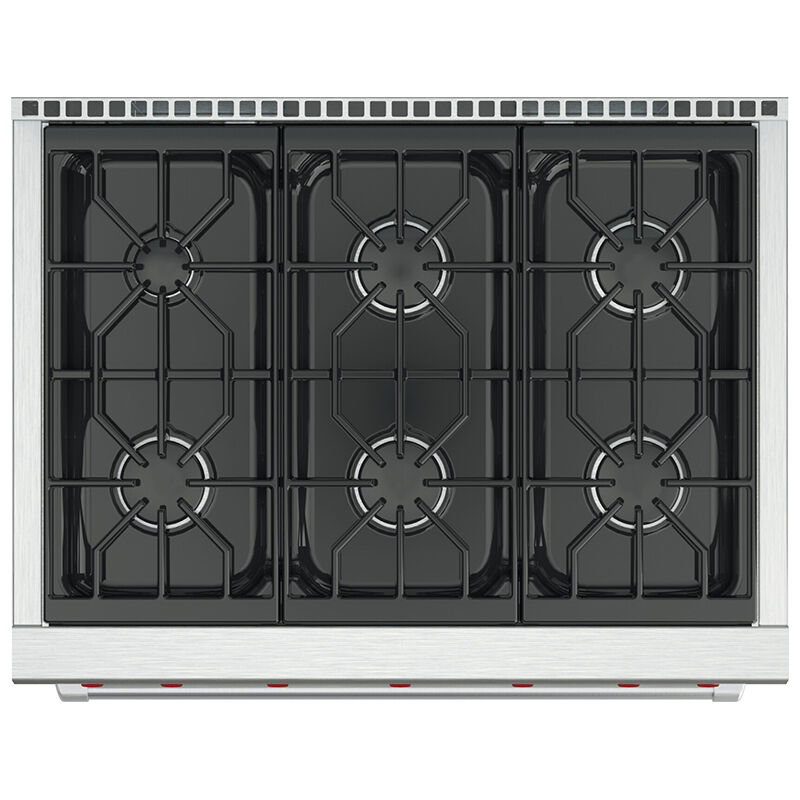 Wolf 36 in. 5.5 cu. ft. Oven Freestanding LP Gas Range with 6 Sealed Burners - Stainless Steel, , hires