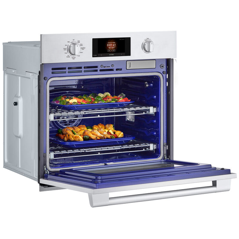 SKS 30 in. 4.7 cu. ft. Smart Steam Electric Single Wall Oven with True European Convection - Stainless Steel, , hires