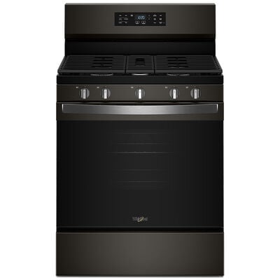 Whirlpool 30 in. 5.0 cu. ft. Air-Fry Standard Convection Gas Range with 5 Sealed Burners - Black Stainless | WFGS4530SV