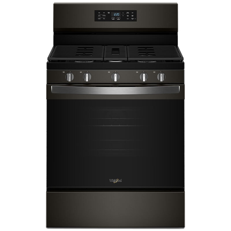 Whirlpool 30 in. 5.0 cu. ft. Air-Fry Standard Convection Gas Range with 5 Sealed Burners - Black Stainless, , hires