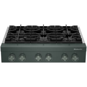 KitchenAid Commercial-Style 36 in. 6-Burner Natural Gas Rangetop with Simmer Burner & Power Burner - Juniper, , hires