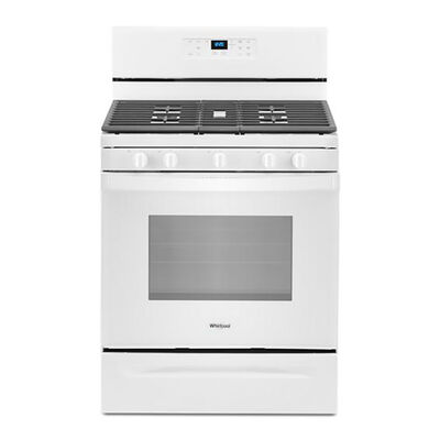 Whirlpool 30 in. 5.0 cu. ft. Oven Freestanding Gas Range with 5 Sealed Burners - White | WFG525S0JW