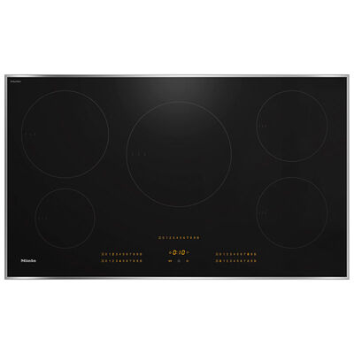 Miele 36 in. Induction Smart Cooktop with 5 Smoothtop Burners - Black | KM7740