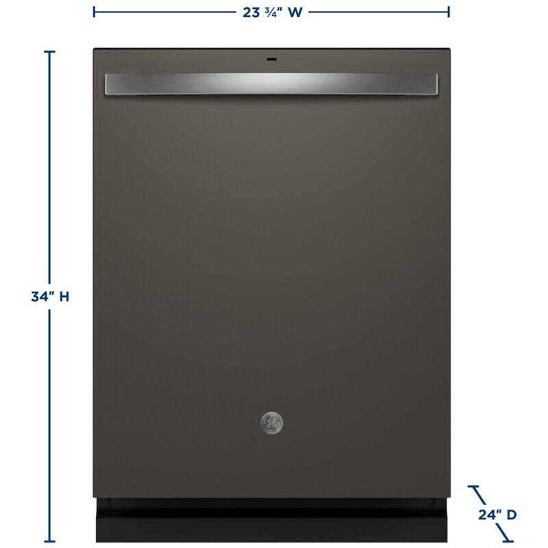 GE 24 in. Top Control Flush-Mount Dishwasher with 45 dBa Sound Level, 3rd-Rack & Dry Boost - Slate, Slate, hires