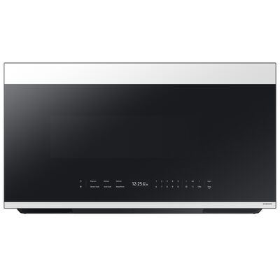 Samsung Bespoke 30 in. 2.1 cu. ft. Over-the-Range Smart Microwave with 10 Power Levels, 400 CFM & Sensor Cooking Controls - White Glass | ME21DB670012