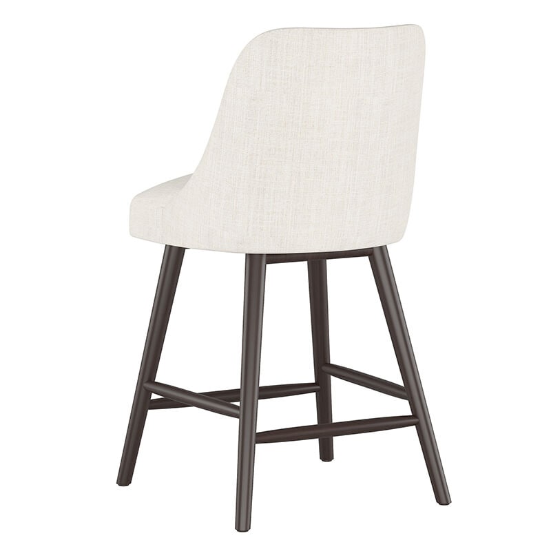 Skyline Furniture Modern Mid Century Counter Stool in Linen Fabric - Talc, Talc, hires