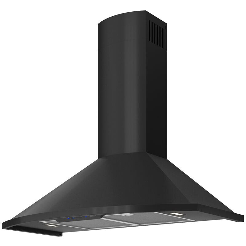 Zephyr 30 in. Convertible Chimney Style Range Hood with 600 CFM, 5 Fan Speeds & 2 LED Lights - Black, , hires
