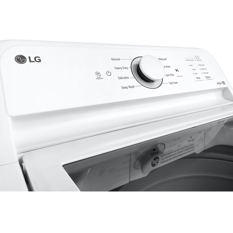 LG 27 in. 4.3 cu. ft. Top Load Washer with True Balance Anti-Vibration System & SlamProof Glass Lid - White, , hires