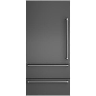 Viking 36 in. Integrated Bottom-Freezer Left Hinge Door Panel Kit with Handle - Damascus Gray | VI7364BDPLDG