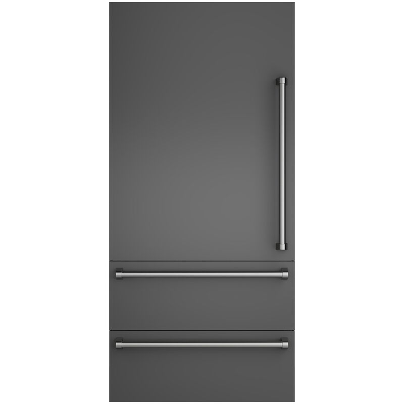 Viking 36 in. Integrated Bottom-Freezer Left Hinge Door Panel Kit with Handle - Damascus Gray, , hires