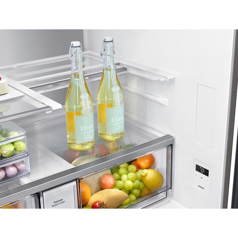 Samsung Bespoke 36 in. 28.6 cu. ft. Smart 4-Door Flex French Door Refrigerator with Beverage Center & Internal Water Dispenser - Fingerprint Resistant Stainless Steel, Fingerprint Resistant Stainless, hires