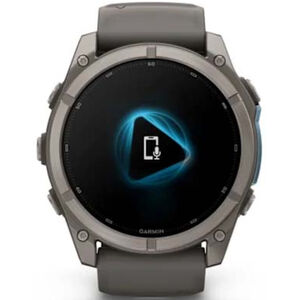 Garmin fenix 9 51 mm, AMOLED Smart Watch - Titanium with Pebble Gray Silicone Band, , hires