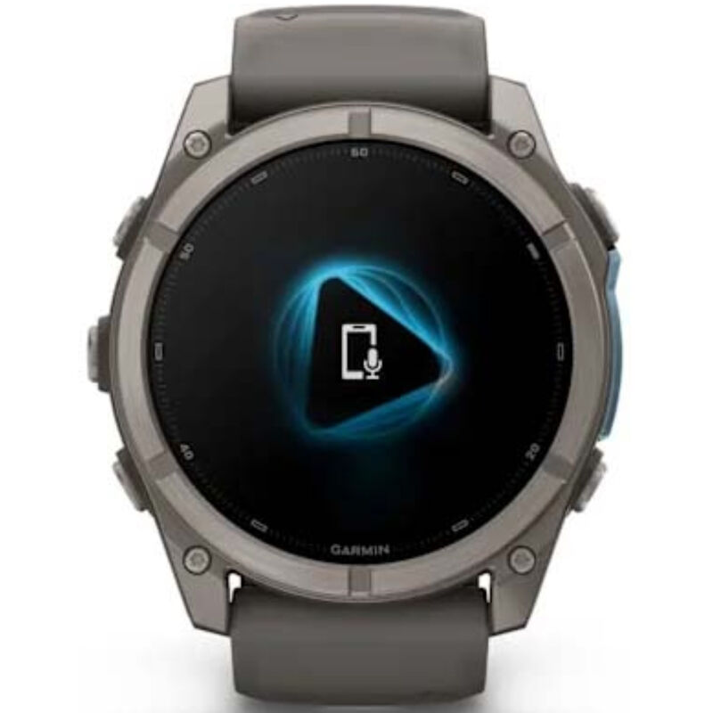 Garmin fenix 9 51 mm, AMOLED Smart Watch - Titanium with Pebble Gray Silicone Band, , hires