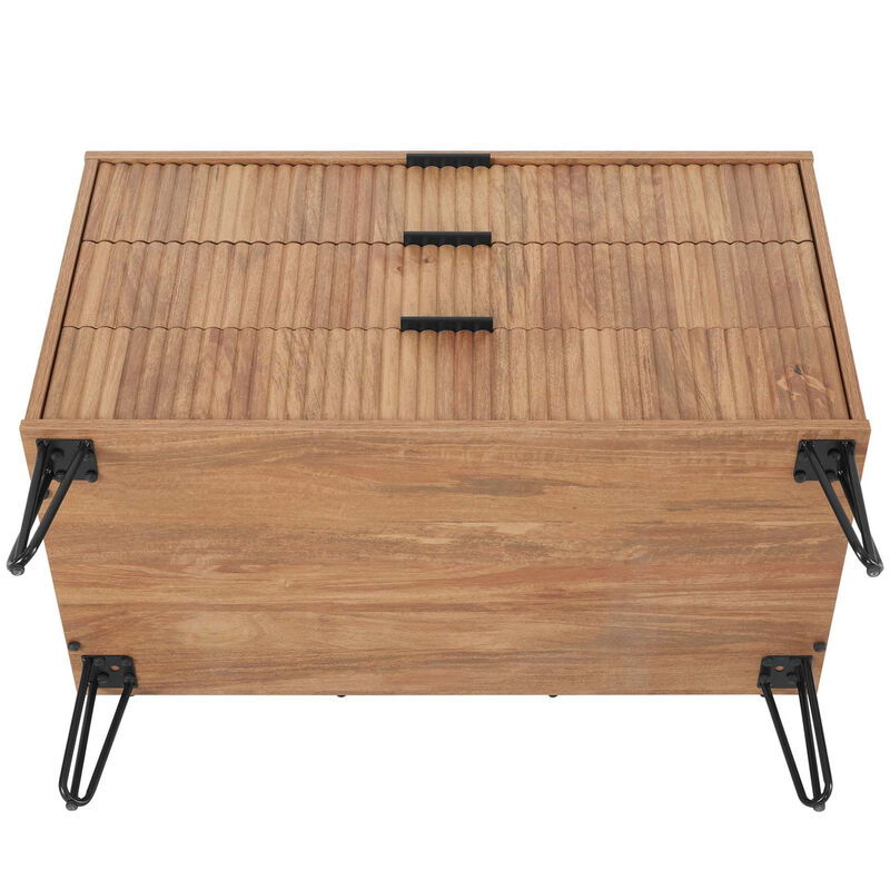 Manhattan Comfort DUMBO Modern 3-Drawer Dresser - Golden Brown, Golden Brown, hires