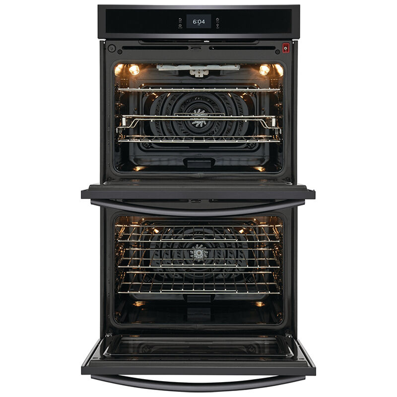 Frigidaire Gallery 30 in. 10.6 cu. ft. Top Control SteamElectric Double Wall Oven with True European Convection - Black Stainless, Black Stainless, hires
