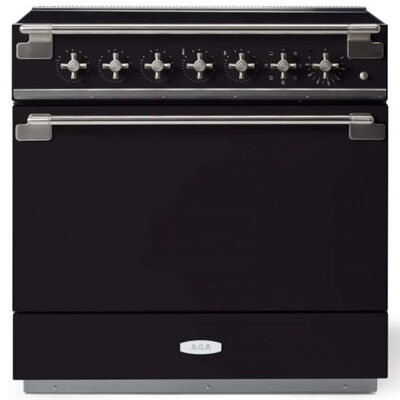 AGA Elise 36 in. 4.5 cu. ft. True European Convection Electric Range with 5 Induction Burners - Matte Black | AEL361INABMB