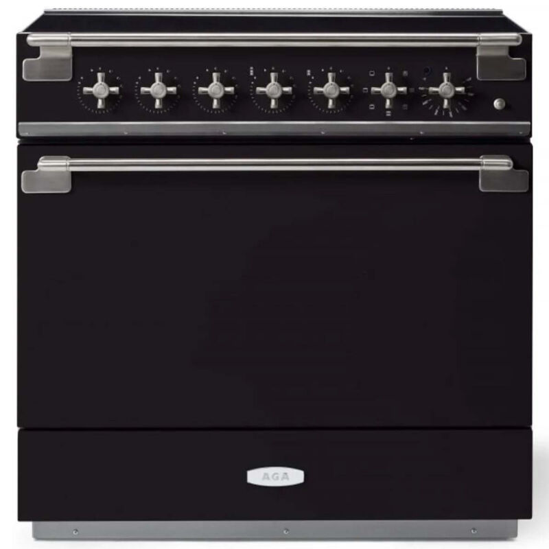 AGA Elise 36 in. 4.5 cu. ft. True European Convection Electric Range with 5 Induction Burners - Matte Black, Matte Black, hires