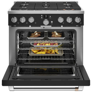 Cafe Commercial-Style 36 in. 6.2 cu. ft. Smart Convection Oven Freestanding Gas Range with 6 Sealed Burners - Matte Black, Matte Black, hires