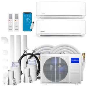 MRCOOL 4th Gen DIY 36,000 BTU 230V Dual-Zone Smart Ductless Mini-Split Air Conditioner with Heat & 25 ft. Install Kit for up to 1500 Sq. Ft., , hires