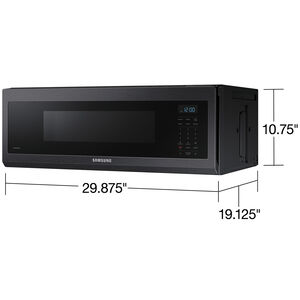 Samsung 30" 1.1 Cu. Ft. Over-the-Range Microwave with 10 Power Levels & 400 CFM - Black Stainless Steel, Black Stainless Steel, hires