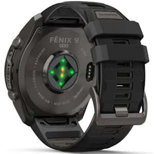Garmin fenix 9 Pro 51 mm, AMOLED Smart Watch - Carbon Gray DLC Titanium with Black/Pebble Gray Silicone Band, , hires