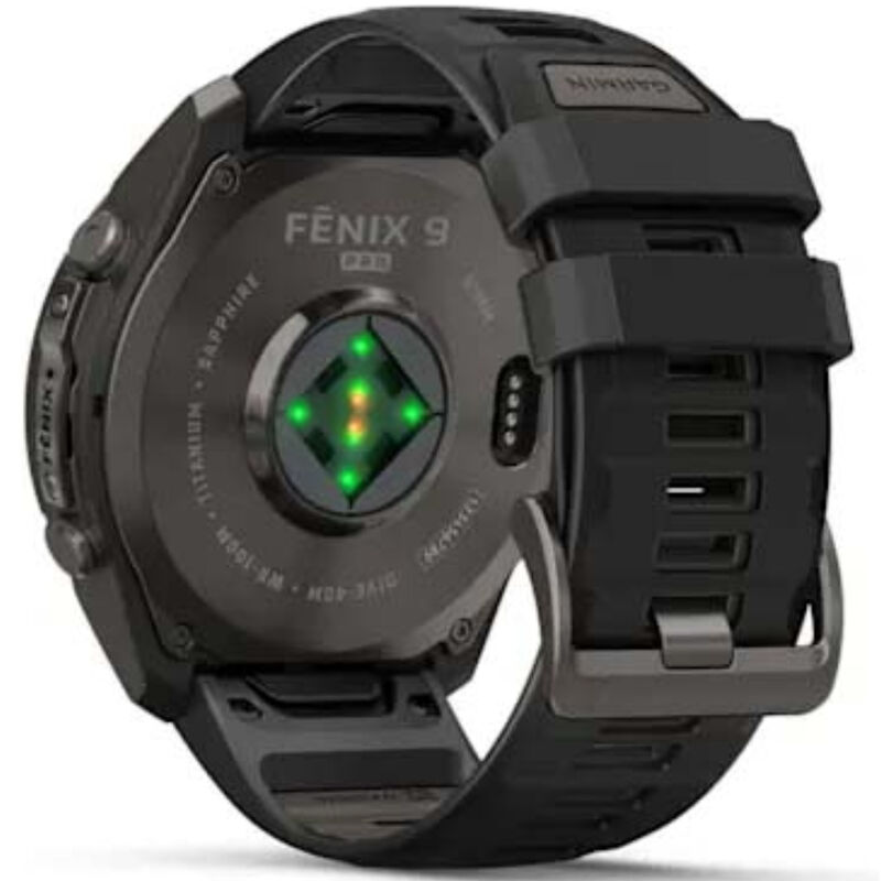 Garmin fenix 9 Pro 51 mm, AMOLED Smart Watch - Carbon Gray DLC Titanium with Black/Pebble Gray Silicone Band, , hires