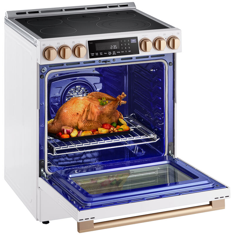 LG Studio 30 in. 6.3 cu. ft. Smart Air Fry True European Convection Slide-In Electric Range with Radiant Burners - Essence White, , hires