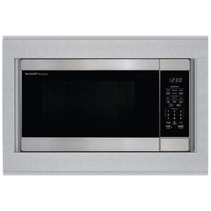 Sharp 27 in. Built-in Trim Kit for Microwaves - Stainless Steel, , hires